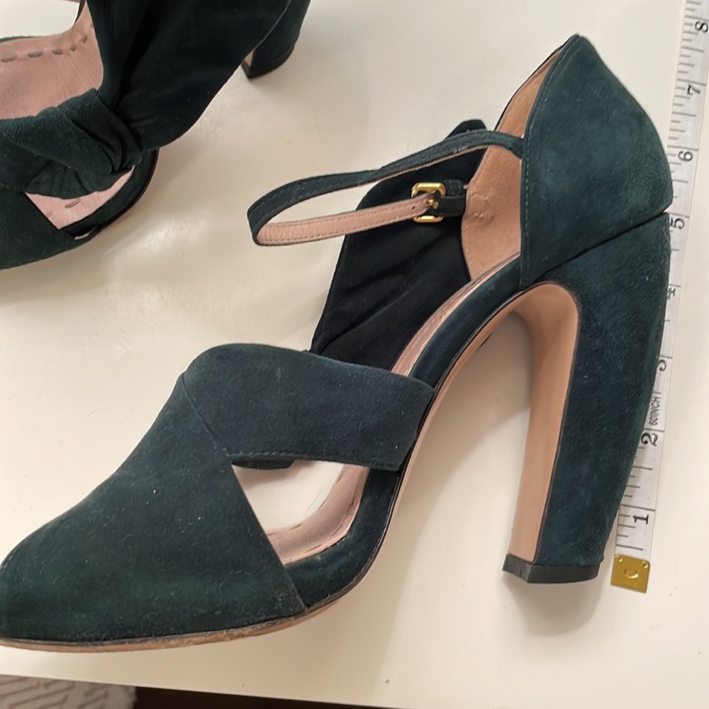 Miu Miu holiday green heels